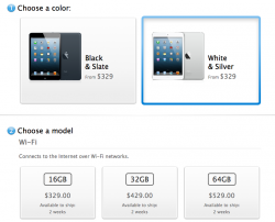 White iPad Mini Selling, Delivery Date Slips